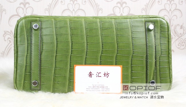 エルメスバーキンコピークロコダイルポロサス クロコダイル ニロティカスマット シルバー金具 he470